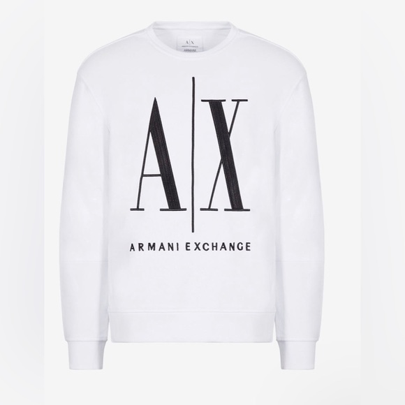 ARMANI EXCHANGE  ARMANI EXCHANGE ICON LOGO SWEATSHIRT White - Picture 4 of 5